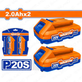 Wadfow by Winland 2PCS/SET P20s/20v Lithium-Ion Battery Pack For Cordless Power Tool 2.0Ah WOS240682